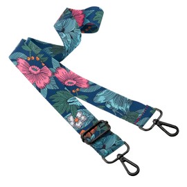 ZOOEASS Nickel Buckles Wide Shoulder Strap Adjustable Replacement Belt Gun Buckles Guitar Style Crossbody Bag Strap(Wide:1.5in,Long:49.2in) (Flower3)