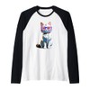 UK Union Jack British Flag England Cat Sunglasses Raglan Baseball