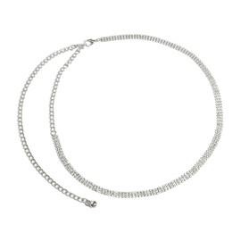 Gallipower Chain Belts for Women, Adjustable Silver Metal Chain Belt,Fashion Metal Waist Chain Chunky Belts for Dresses Jeans