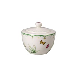 Villeroy & Boch Colorful Spring Covered Sugar, 10 oz, Premium Porcelain, White/Colored