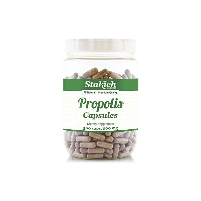 Stakich 500 mg Capsules (Propolis Capsules 500 mg (500 Count))