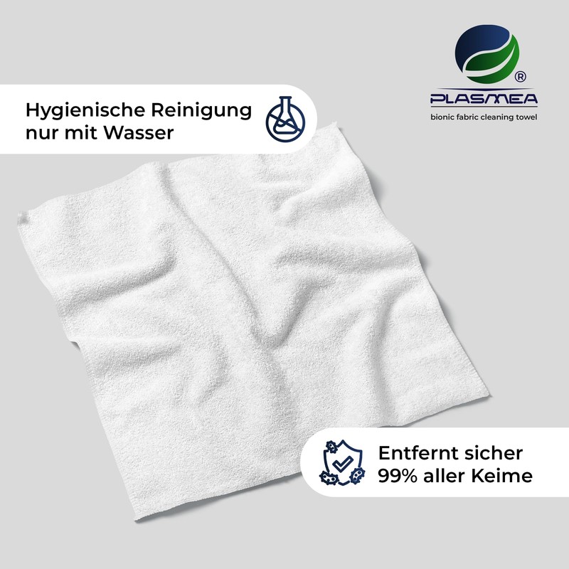PLASMEA Bionic Fibre Cleaning Cloth, 3 Wipes, Germ-free Cleaning with
