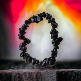 Steinfixx® - Genuine Obsidian Gemstone Jewellery Set with Engraved Selenite Charging Plate in Heart Shape | For Loved Ones | Chakra Stones | Healing Stones |