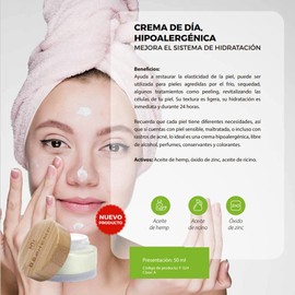 Crema hipoalergénica de día con protector solar 50 gr Beohemp