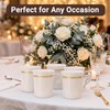 48PCS Plastic Coffee Mugs with Handles,8 OZ Disposable Gold Rimmed