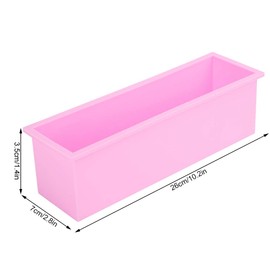 1200ML Molde de jabón de silicona rectangular de tres colores Molde de tostadas bricolaje Molde antiadherente Herramienta de caja fácil de limpiar(Rosado)
