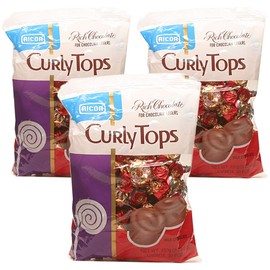 Ricoa, Rich Chocolate Curly Tops Candy (Pack of 3), Imported from The Philippines, 5.29 oz (each)