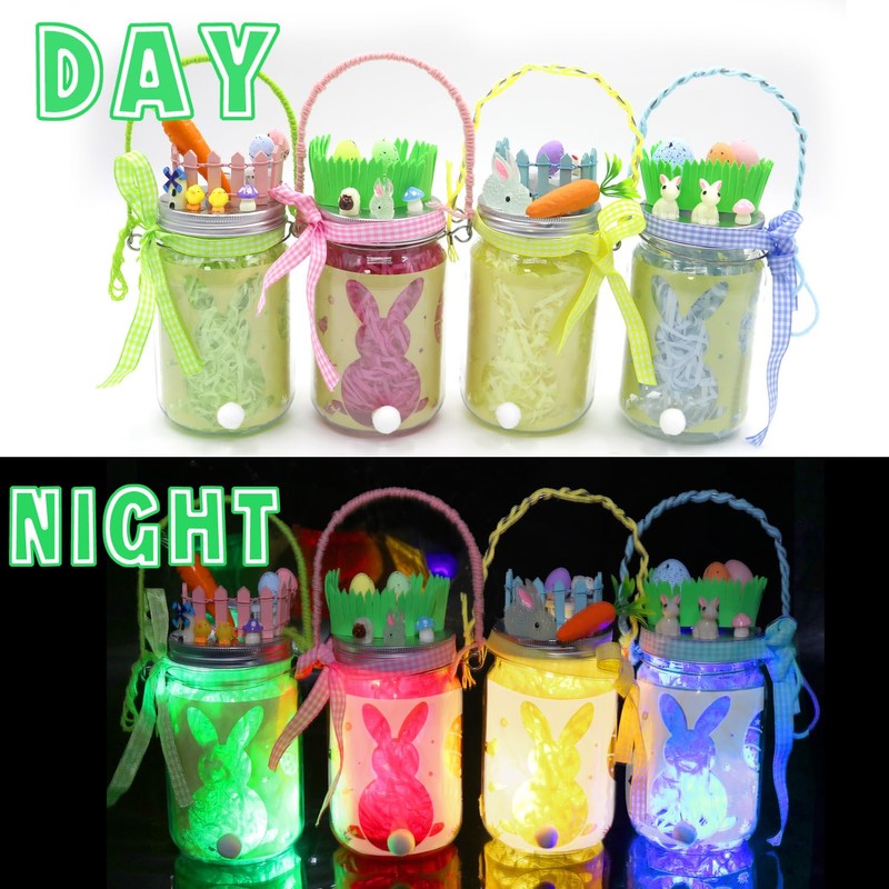 mishunyus 4 Pack Light Up Easter Craft Kit, DIY Easter
