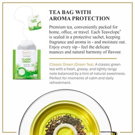 Ronnefeldt Teavelope Classic Green - Green Tea Bags Individually Wrapped, 25 Count - Natural Green Tea - Hot or Iced