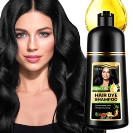 Yecuce 【New】YECUCE 3-in-1 Black Hair Color Shampoo – Long-Lasting Hair Dye & Care, 500ml - Specification: Hair Dye Shampoo 3 in 1-Black (#1)