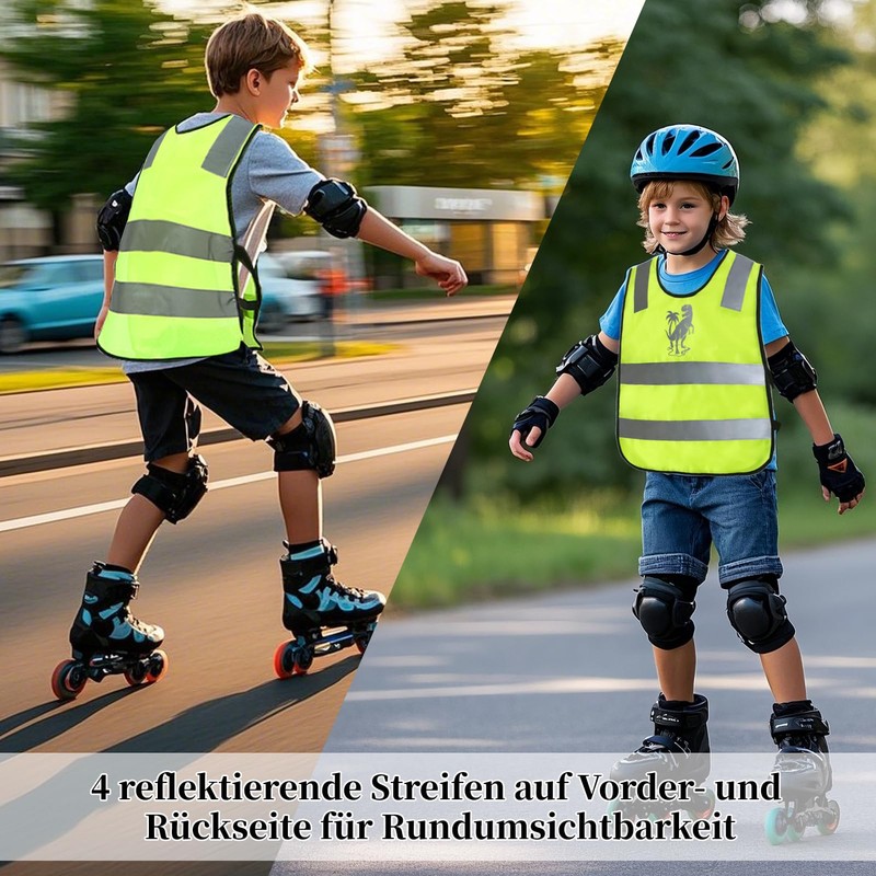 Ourdort Ourdort 2 Stck Warnweste Kinder,Kinderwarnweste fr (3-12 Jahre),Kinder Sicherheitswesten,Atmungsaktive