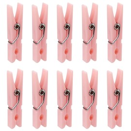 50 Pcs Mini Clothes Pins, 1.4 Inch Plastic Clothes Pins for Baby Shower Games Party Decorations DIY Crafts (Pink)