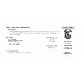 Majic Paints 8-0046-1 Latex Flat Barn & Fence Paint, 1-Gallon, White
