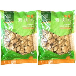 Verisoy Taiwanese Vegan Soy Slice - Textured Vegetable Protein (TVP) Premium Texturized Imitation Pork, 100% Vegan Meat Substitute, No MSG (2 bags total)