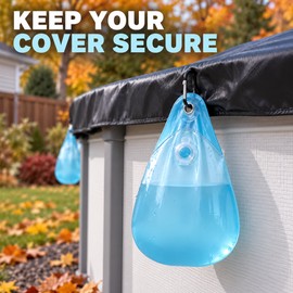 ShineTrip Fillable Pool Cover Weight Bag with Hook, PVC Winter Cover Anchor for Above Ground Pools