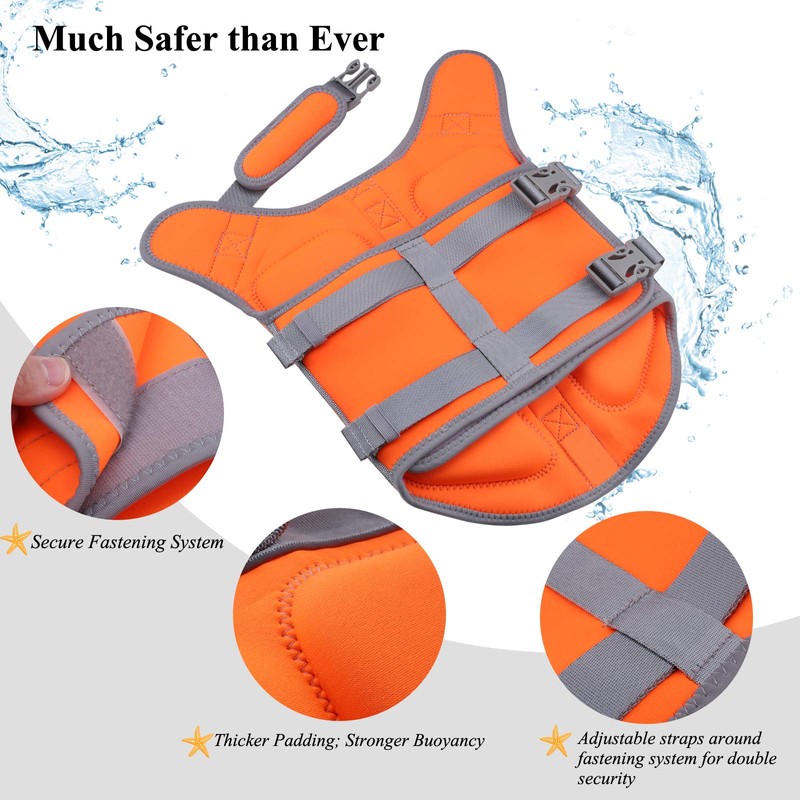 VIVAGLORY High Buoyancy Dog Life Vest, Swimming Vest with Handle,