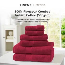 Linens Limited Turkish Cotton Bath Towels, Large Bath Sheet for Shower, Beach and More, Soft and Luxurious, Super Absorbent, Machine Washable (Burgundy)