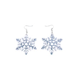 Snowflake Dangle Earrings Acrylic Snowflake Hoop Earrings Winter Earrings Christmas Jewelry Gift For Women(F)