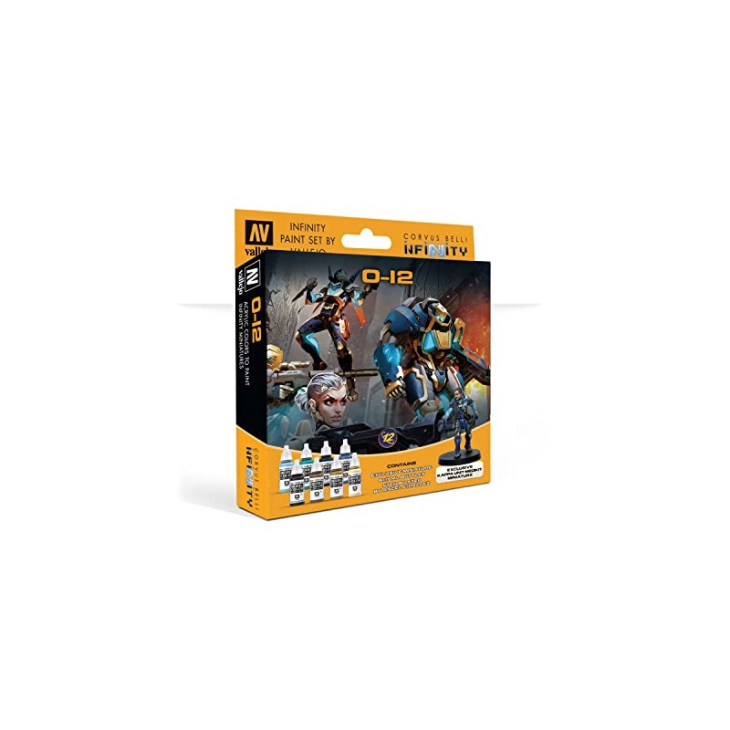 Vallejo Infinity O-12 Colour Set with Fi, 9 Piece Set