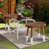 JOLLYMER Dip-Dyed Teak Stool Solid Wood Indoor Outdoor Shower/Bath/Spa Handmake