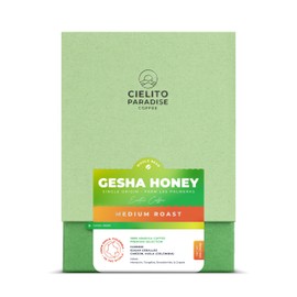 Gesha Honey, Medium Roast Cielito Paradise Coffee Whole Bean Garzon Huila Colombia Single Origin, with exotic notes of mandarin, tangelos, strawberries, and grapes, 12oz