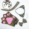 MIVAIUN 5 Pieces Leopard Costume,Animal Print Set,Leopard Ears Headband Tail