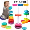 Rotating Stacking Toy for Kids Rainbow Rotating Wheel Toy Fun