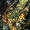 Coveimes Fantasy Forest Path Shower Curtain Beautiful Wonderland Rainforest Floral