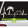 K1016 Palm Tree Heartbeat Lifeline Vacation Decal Sticker