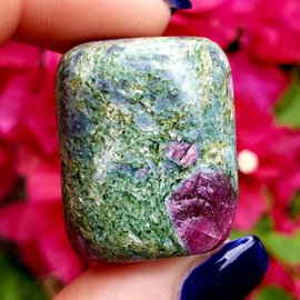 Ruby Kyanite & Ruby Fuchsite combo - tumbled and hand Polished Crystal Healing Natural metaphysical Gemstone from India - piece #2