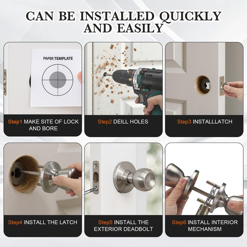 Otoolling 5 Set Mobile Home Door Knob Lock Set Mobile