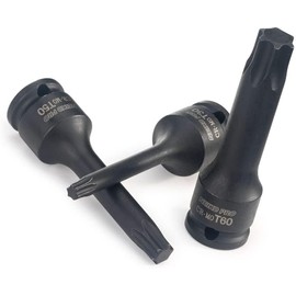 NEIKO 01132B - Juego de llaves de destornillador Torx Star de 3/8 pulgadas, 7 piezas, T20 a T60, 3 pulgadas de longitud, grado de impacto Cr-Mo