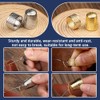 JUAYING 10 PCS Hand-Working Sewing Thimble, Metal Finger Shield Ring,