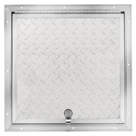 RecPro RV Square Baggage Door | Diamond Surface Plate | Aluminum Construction | One Keyed Lock | Made in The USA | for RVs, Campers, Trailers, and More (16")