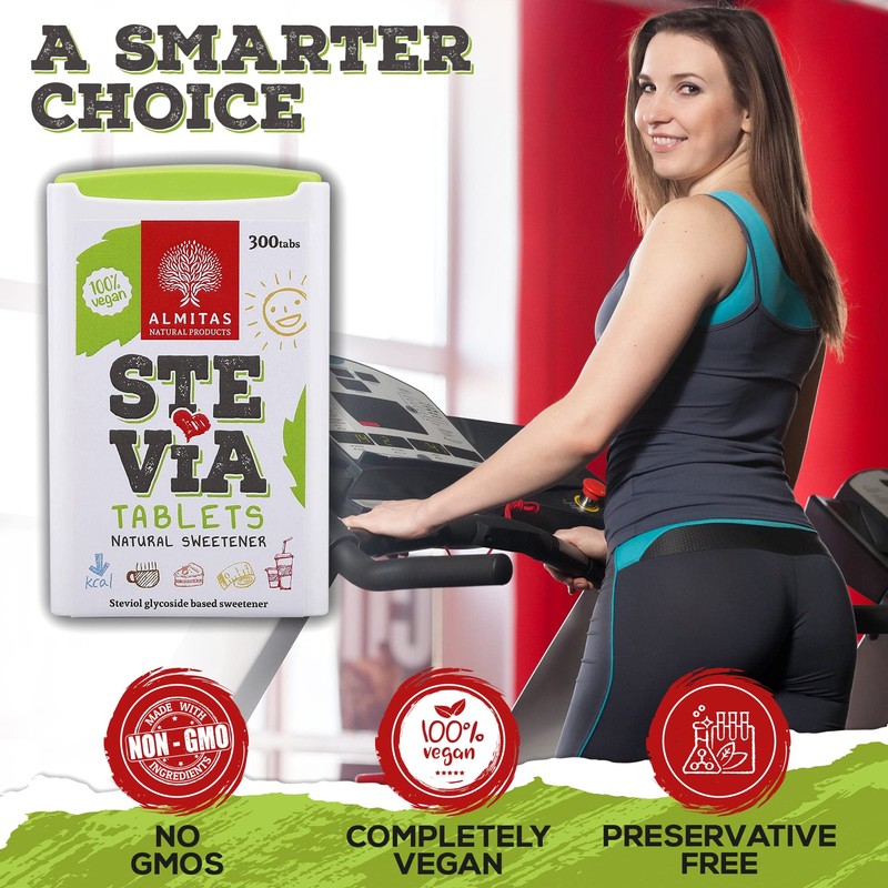 Stevia Tablets Sweetener (300 tabs), Made in Germany, For Coffee