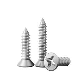 SYDARSYN Flat Head Tapping Screws Stainless Steel Self Tapping Screws Phillips Countersunk Screws Wood Screws M6 x 50 mm (Pack of 10)