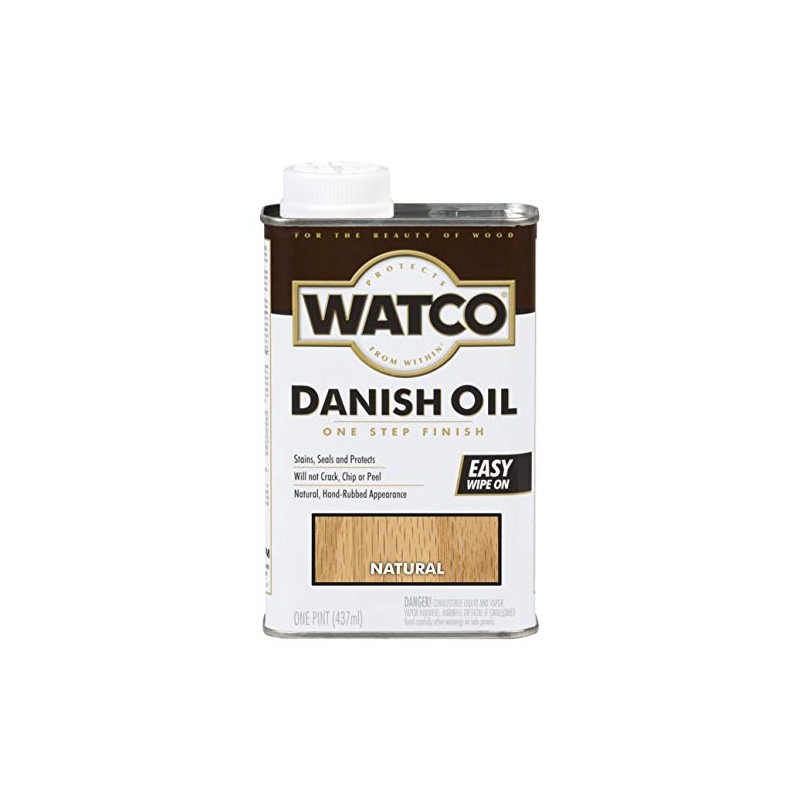 Watco 242219 Danish Oil Wood Finish, Low VOC, Pint, Natural