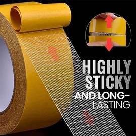 Double Sided Tape Heavy Duty,Extra Large Universal High Tack Mounting Tape, Strong Wall Adhesive Strips Fiberglass Mesh, Sticky Resistant Clear Tape,Picture Poster Decor, Adhesives and Fasteners