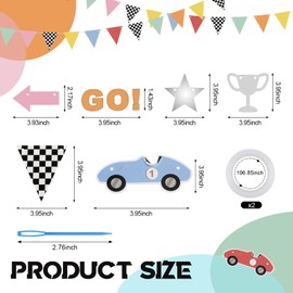 Sonwyoung 2 Pack Vintage Race Car Party Banners 7.22 ft Race Car Birthday Party Decorations Car Birthday Decorations Cars Birthday Banner Race Car Birthday Party Supplies for Birthday Party Decor