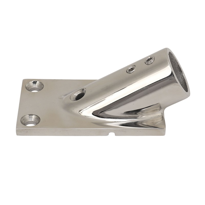 Boat Tube Base Rectangular 316 Stainless Steel Handrail Tube Base
