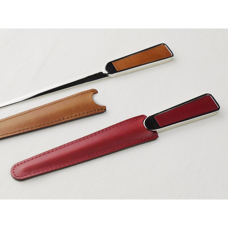 Slip-on Letter Opener with Case Wine Rio Leather IOL-2403