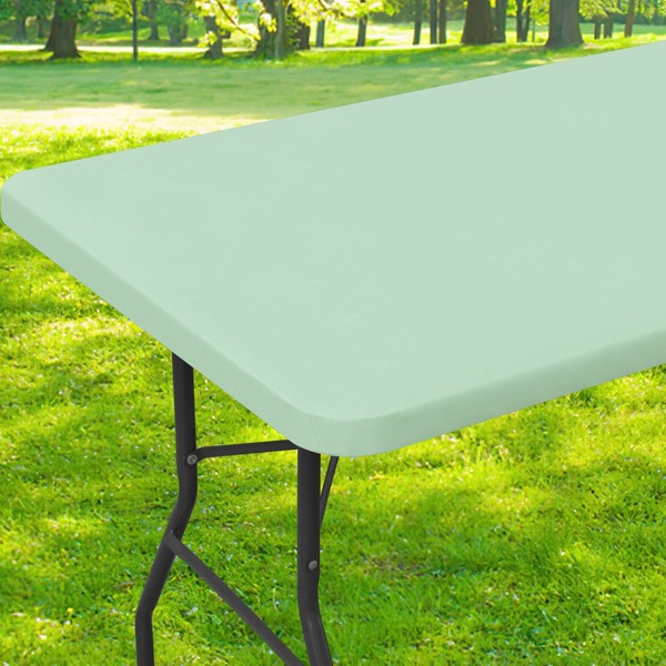 smiry Rectangle Picnic Table Cloth, Waterproof Elastic Fitted Tablecloths for