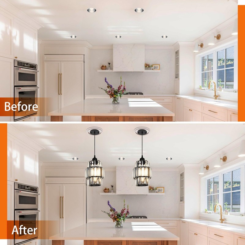 YIIZON 2-Pack Recessed Light to Pendant Converter Kit, Adjustable for