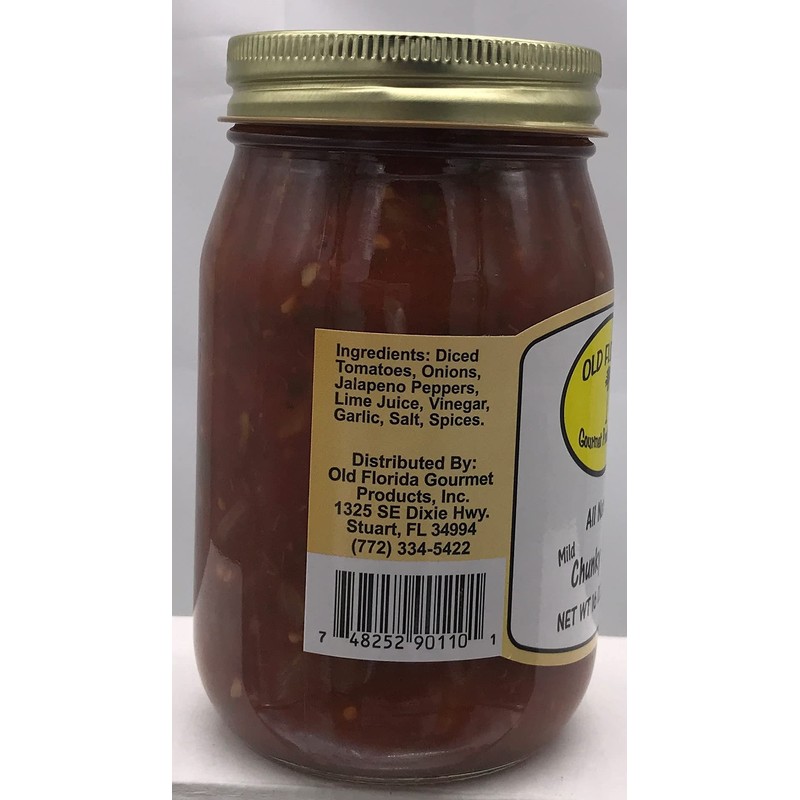 Old Florida Gourmet Salsa Mild Chunky, 16 Ounce - PACK