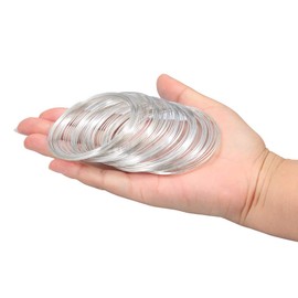 LEONTOOL 100 Loop Memory Wire Silver for Bracelet Making Memory Wire Cutters for Jewelry Making (100)