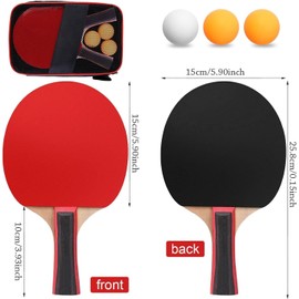 Premium Table Tennis Bat Set, Table Tennis Balls with Bag, Table Tennis Bat Set with 2 Highly Elastic Table Tennis Bats, 3 Table Tennis Balls for Beginners, Competitions, Home Entertainment