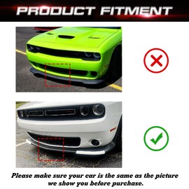 x xotic tech 2X Front Bumper Lip Splitter Spoilers Protector Corner Edge Guard Cover Trim Compatible with Dodge Challenger SRT,R/T Scat Pack 2015-2024, R/T,GT 2019-2024 (Not fit R/T Plus, SXT) Yellow