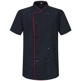 MISEMIYA - Men's Chefs Jacket - Men's Chefs Jacket - Hospitality Uniform - Ref.8421B - Medium Chef's Jackets Men's 8421B - Black
