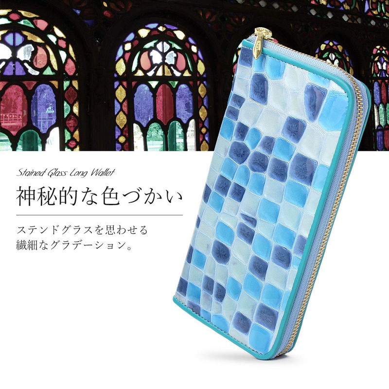 Blanpom rp-1001 Stained Glass Style Long Wallet, Women's, Made in