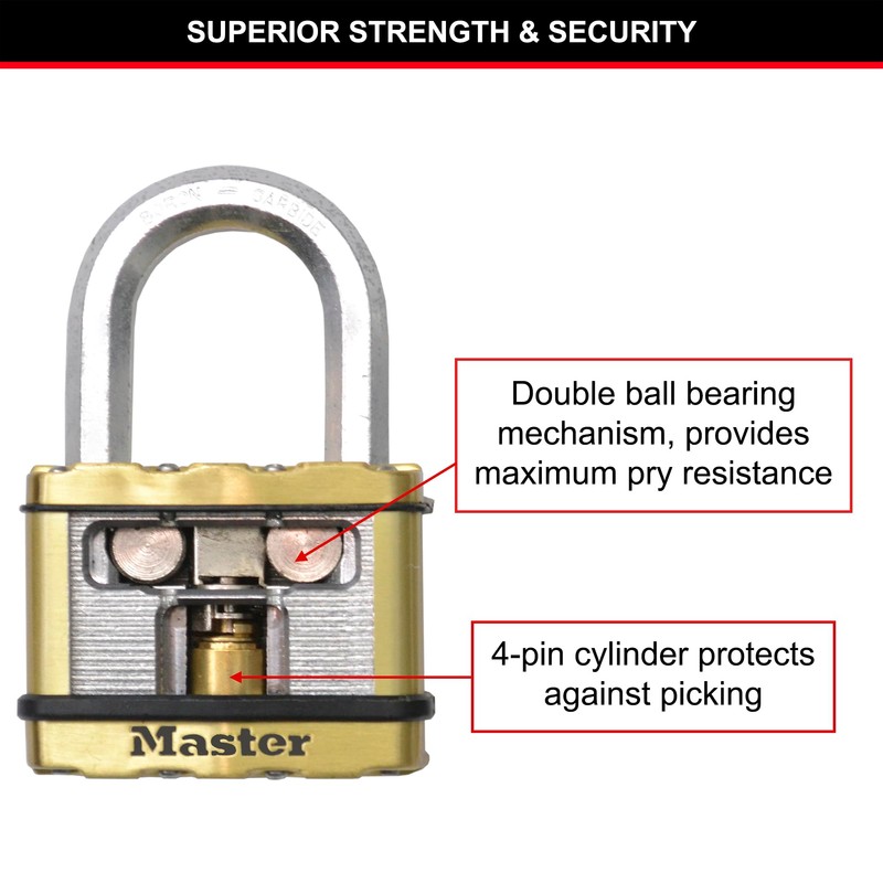 Master Lock Excell Heavy Duty Padlock with Key and Extra-Long